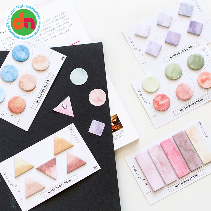 

Kertas Label Penanda Dokumen Watercolor Shapes Sticky Notes Bagus