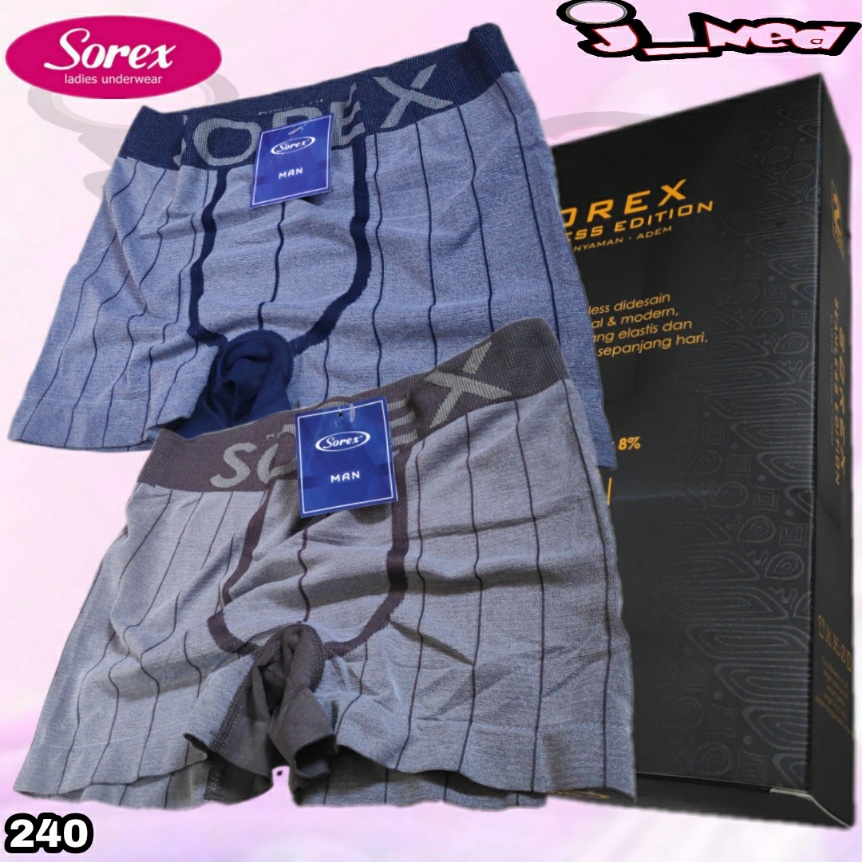 J240D 1 BOX ISI 2 PCS CELANA DALAM PRIA BOXER SOREX SIZE M - XXL