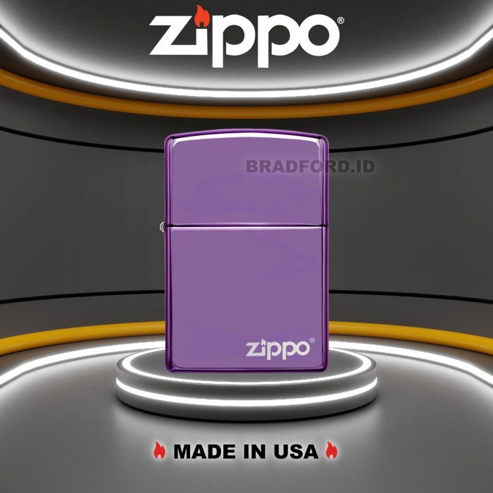 Zippo Classic High Polish Purple Zippo Logo 24747ZL Original Zippo