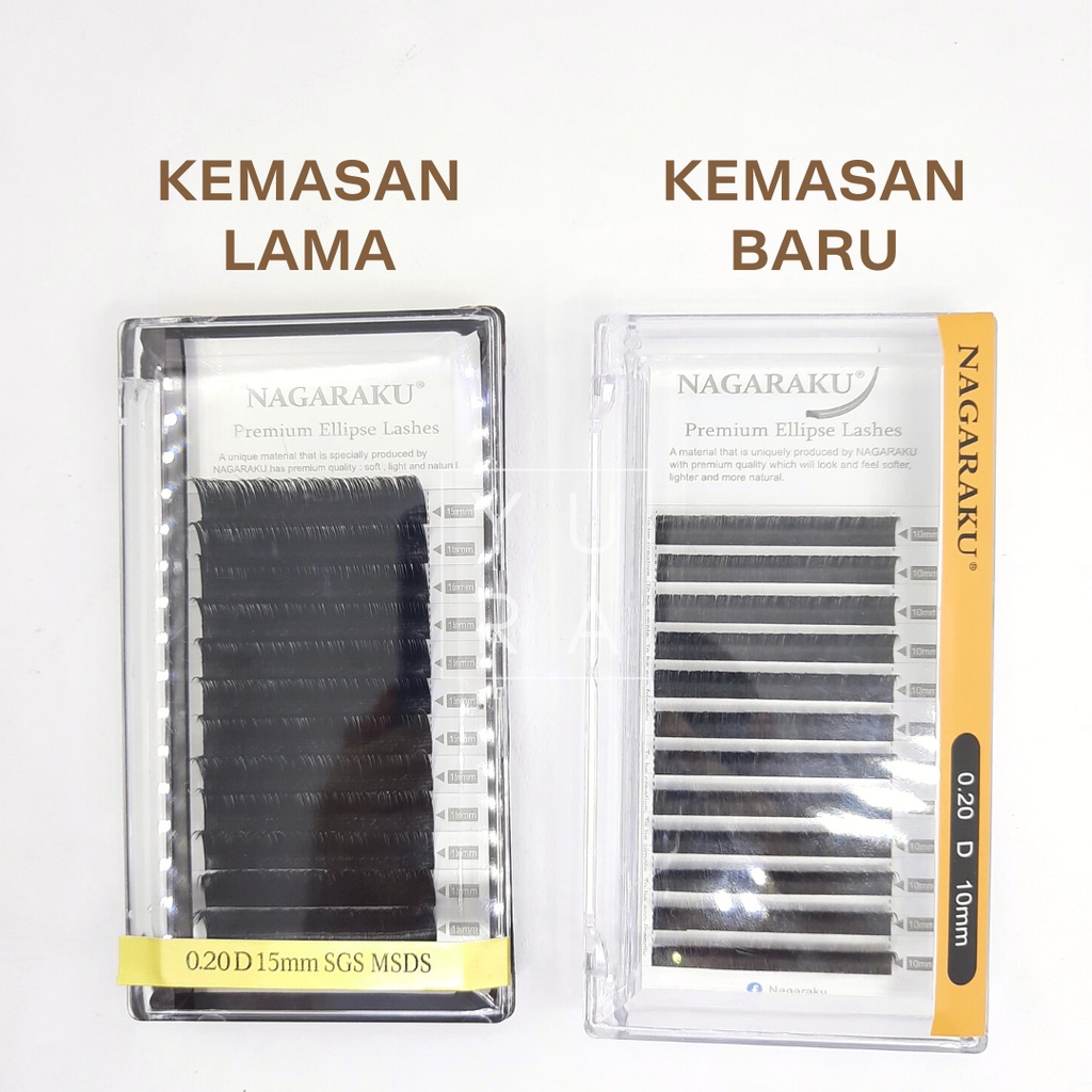 Nagaraku Premium Ellipse Eyelash Extension Single Size / Bulu mata super halus lembut