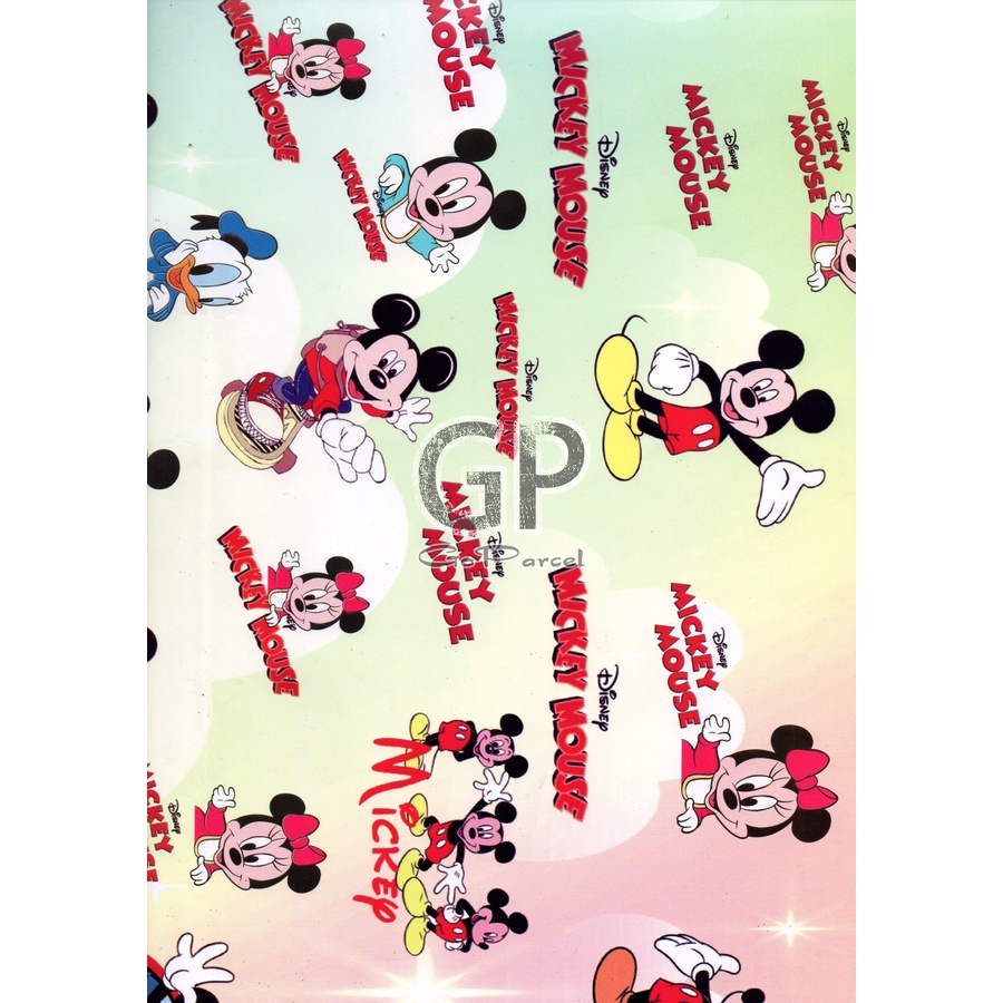 ( 5 Lembar ) KERTAS KADO SR GLOSY - GIFT WRAPPING PAPER TSUM TSUM MICKEY WINNIE THE POOH P0RORO MICKEY MOUSE