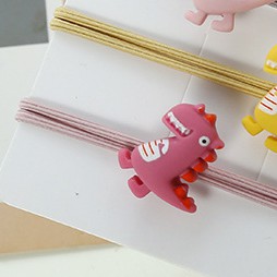 MURMURE.ID | IKAT RAMBUT ALA KOREA MOTIF DINOSAURUS KUNCIR CANDY IMPORT MURAH KARET RAMBUT DINO HA059-B - TALI PINK