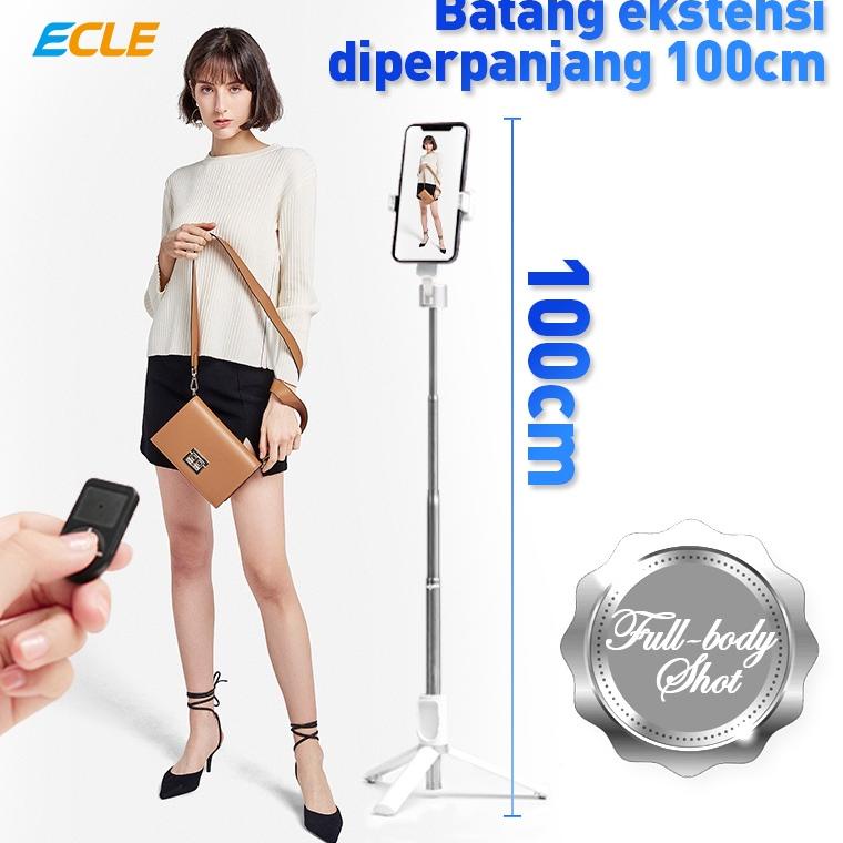 Kualitas Terbaik /
DnI (NEW) ECLE P70S Selfie Stick Tongsis HP Tripod Free Expansion 100cm Bluetooth 5.0 4in1 /Model@terbaru