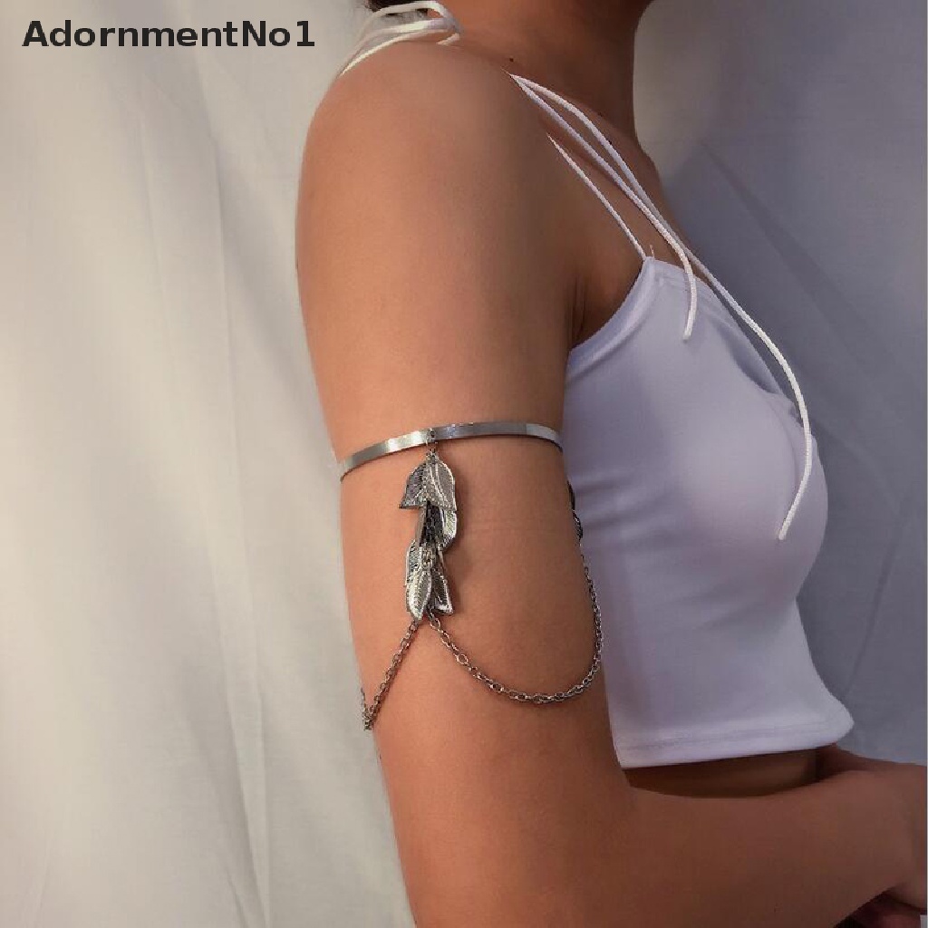 (AdornmentNo1) Gelang Tangan Rantai Motif Daun Gaya Boho Retro Untuk Wanita