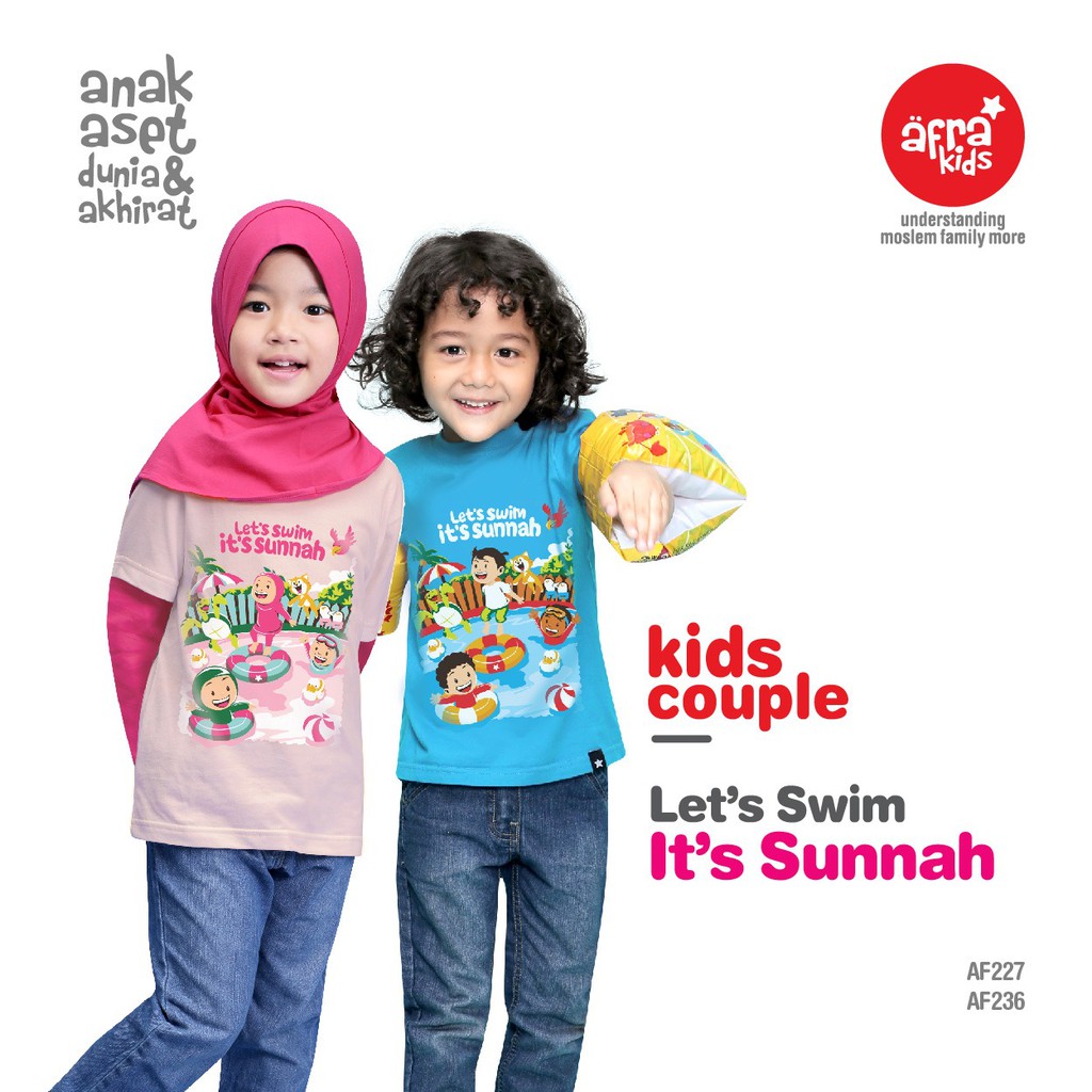 Kaos Anak Afrakids AF227 &quot;Let's Swim It's Sunnah&quot;