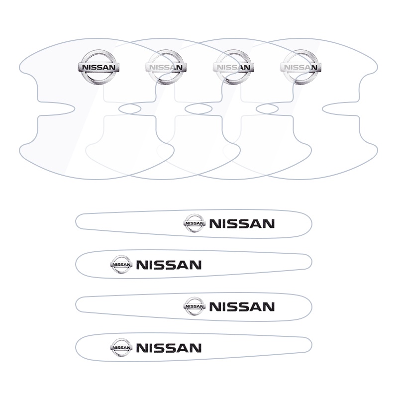 8pcs Film Vinyl Transparan Anti Gores Pelindung Handle Mobil Untuk Nissan Almera Note March Qashqai Juke X-trail