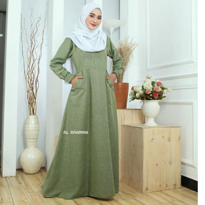 Menarik GAMIS KATUN MADINA SYAR'I MODEL SAKU DEPAN (Shalimah)