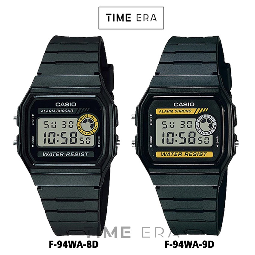 Casio General F94WA 8D 9D / F-94WA 8D 9D Jam Tangan Pria Digital Karet Hitam