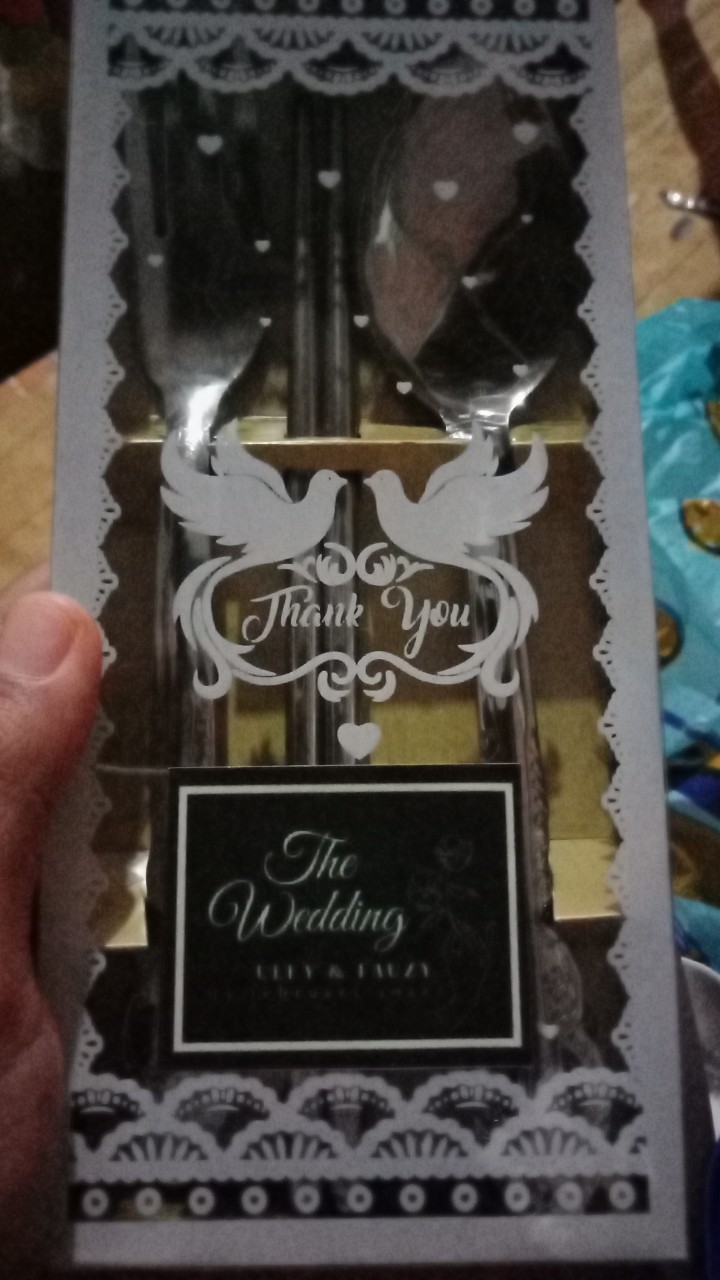 Souvenir Sendok Garpu Sumpit Stainless Kemas Mika