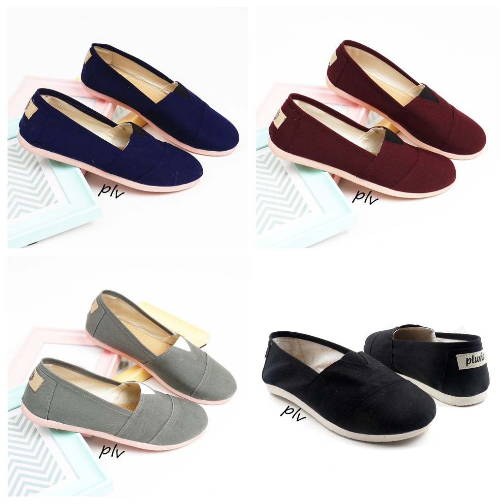 BnG Corner SEPATU SLIP ON WANITA  KASUAL KANVAS POLOS  