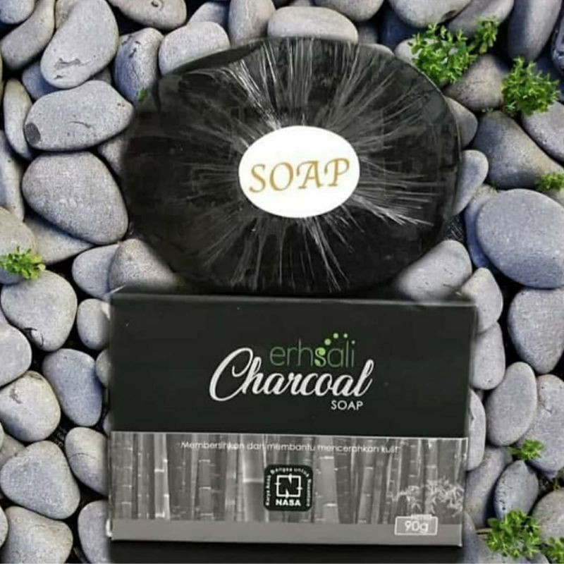 Erhsali Charcoal Soap Nas, Sabun Wajah Anti Kusam