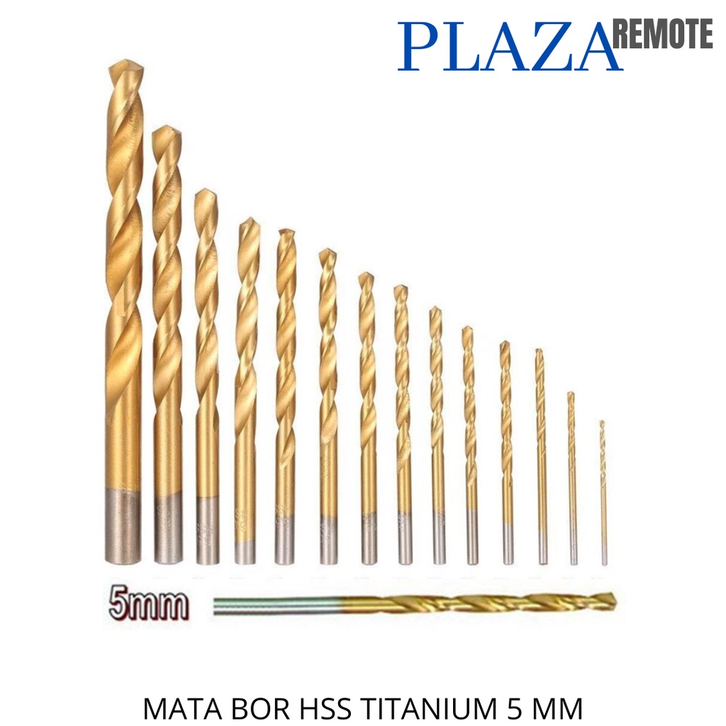 MATA BOR HSS TITANIUM COATED KAYU LOGAM BESI ALUMUNIUM 5 MM