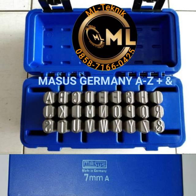 

MASUS Germany Huruf dan Angka Ketok 7 mm Stamp Punch Letter Set A-Z and hurup &