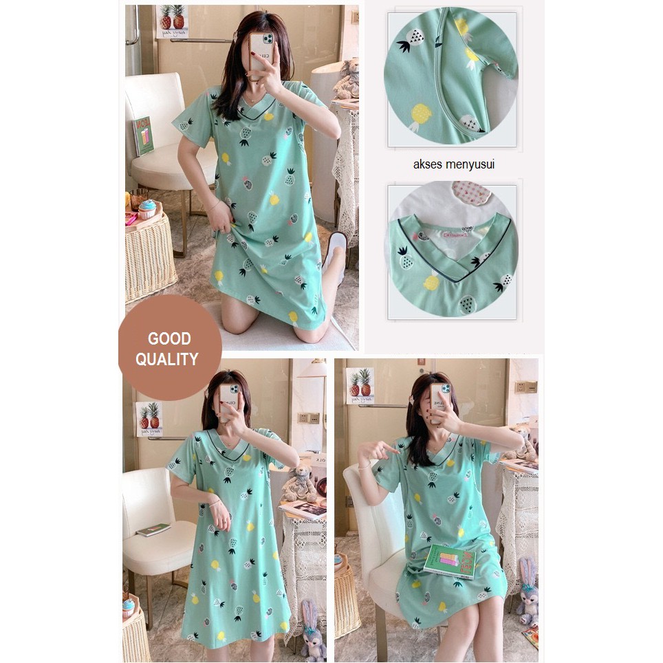 BAJU TIDUR MENYUSUI PIYAMA NURSING HOME WEAR BUSUI DASTER DRESS BUSUI 22