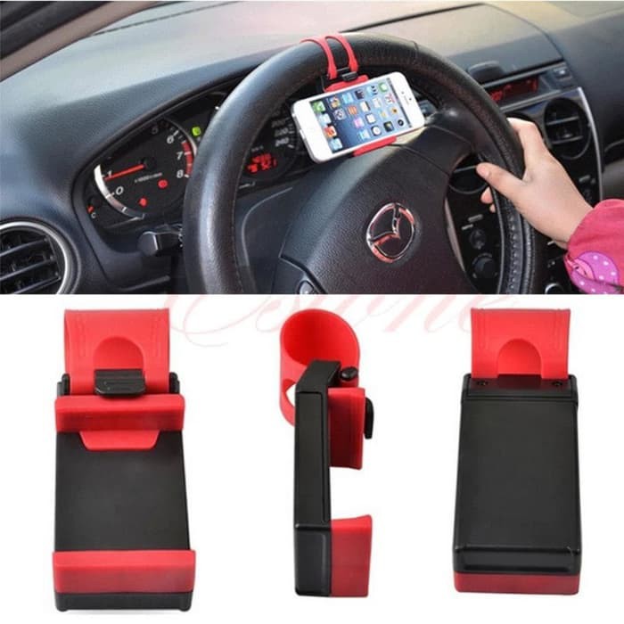 ekoshop33 new Car Holder Stir Mobil Universal HP Clip Mount Steer Wheel Cars