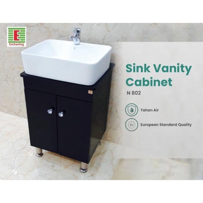 SET Wastafel Kabinet PVC Europe Enchanting N802SET Black