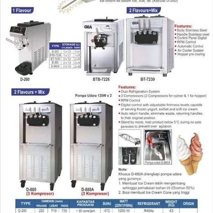 GEA D-200 Soft Ice Cream &amp; Frozen Yoghurt Machine