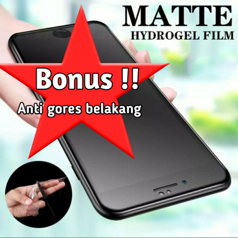 anti gores handphone hydrogel MATTE dan anti radiasi /anti blue lighet all merk all type ready