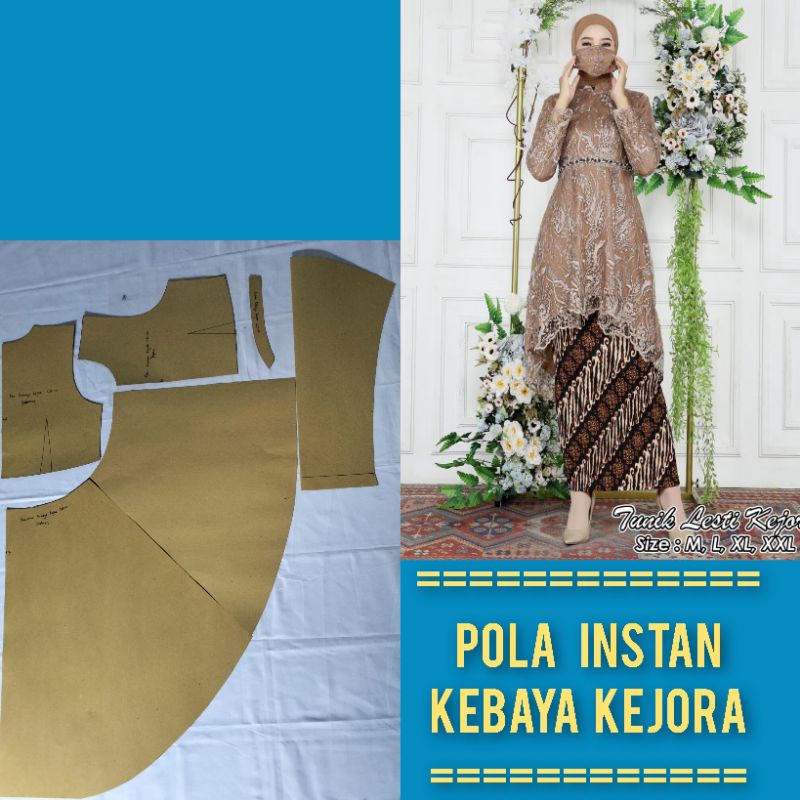 Pola Baju Instan Kebaya Kejora - Pola baju Firdaus Busana