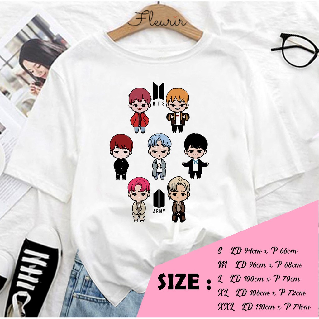 FLEURIR - KAOS  CHIBI WANITA DEWASA LENGAN PENDEK TEE UNISEX PRIA