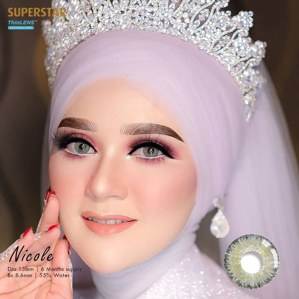 [PILIH LOKAL] BUY 1 FREE 6 ITEM Superstar Nicole softlens warna  bulanan