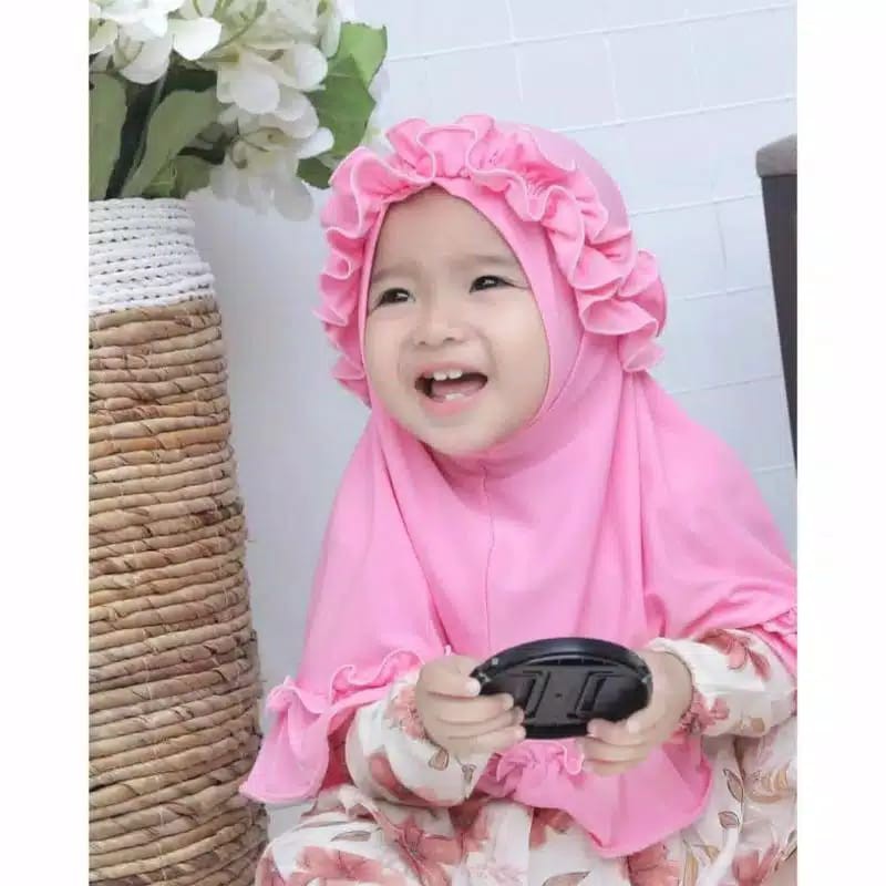 Jilbab Anak Bayi Balita Reina Kriwil Usia 0-3 Tahun Bahan Jersey Terbaru Termurah / Alody's Collection