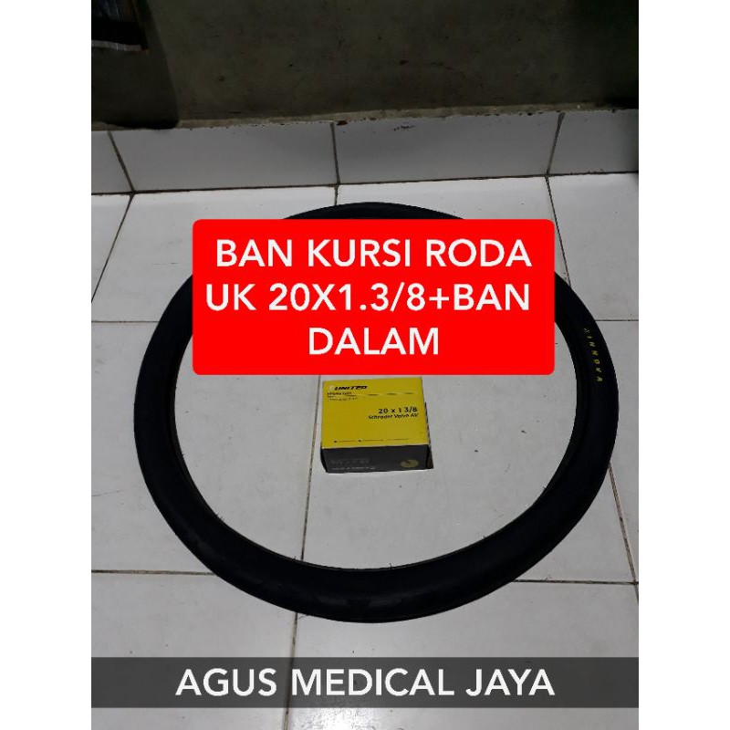 BAN KURSI RODA UKURAN. 20×1.3/8+ ban dalam