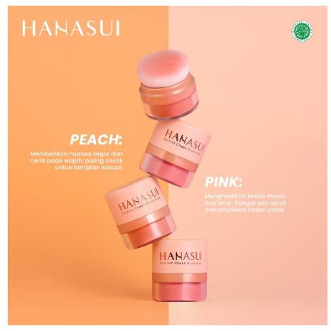 * NCC * Hanasui Perfect Cheek Blush On And Go Powder Blush Kosmetik Wajah Make Up - Netto 2.5 gr