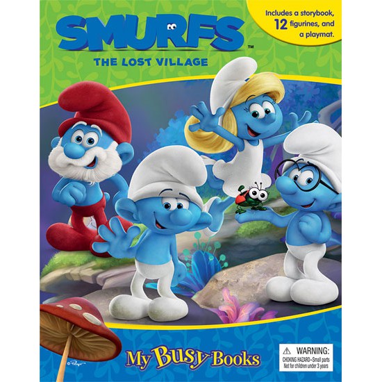 My Busy Book Smurfs the Lost Village includes a Storybook, 12 Figurines and a Playmat