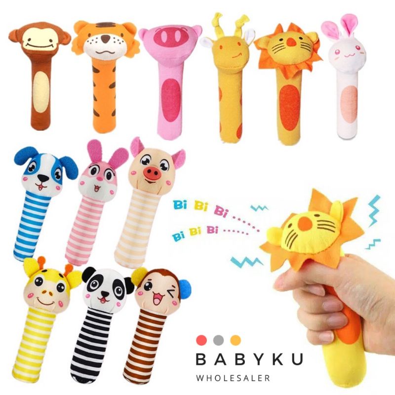 Mainan bayi rattle stick animal baby toys / Mainan boneka genggam bayi / Baby hand rattle toys