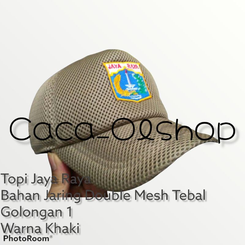 Topi PNS DKI Jayaraya khaki bahan jaring dobel mess