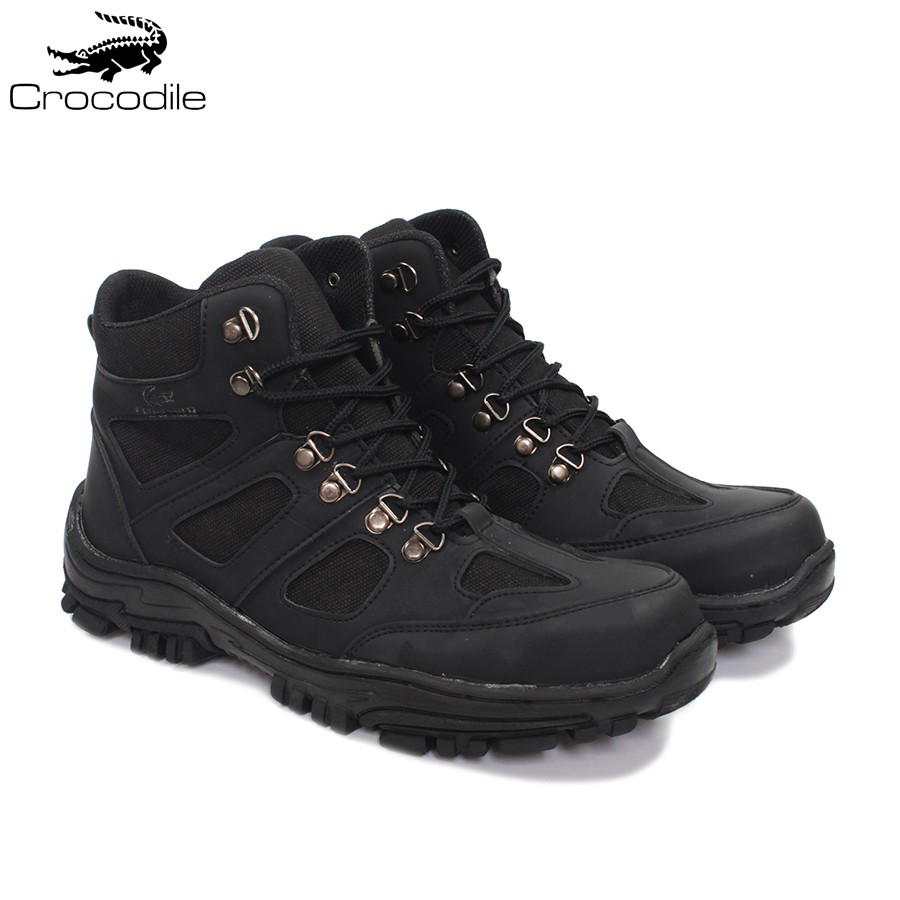 MS Shop - Sepatu Pria Crocodile Endure Hitam Boots Safety Gunung Hiking Septi Bots Outdoor Murah