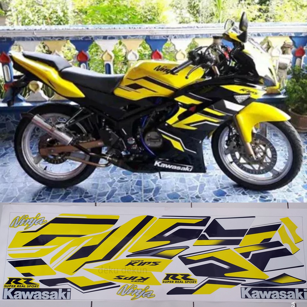 Striping Stiker Ninja Rr New 2015 Kuning Printing Tahan Vernis Laminasi Glosy Cuting Mesin