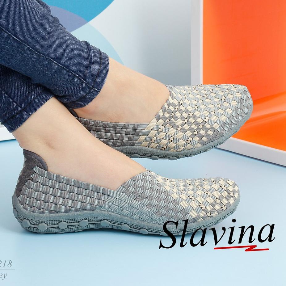 ✵ Sepatu Wanita Slavina Clarys Flat Rajut TR218 ✯