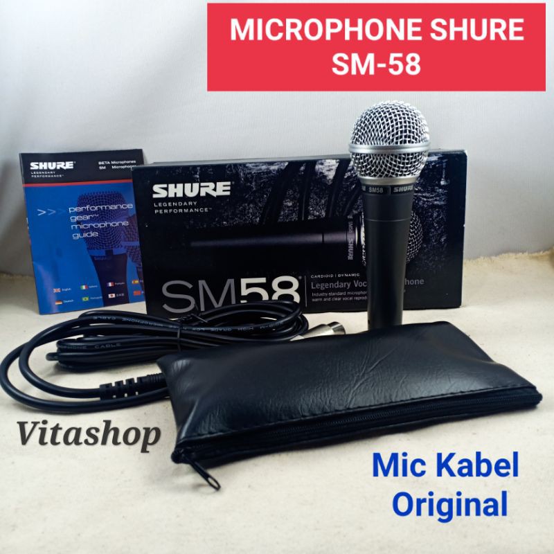 Microphone SHURE SM-58 Mickrophone / Micropon Mic SURE Kabel Mik LEGENDARY