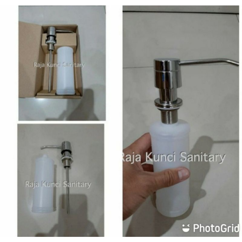 Tempat Sabun Cair Tanam/Soap Dispenser Tanam/Tempat Sabun Cair Kitchen Sink/Stainless Stell/Kuningan