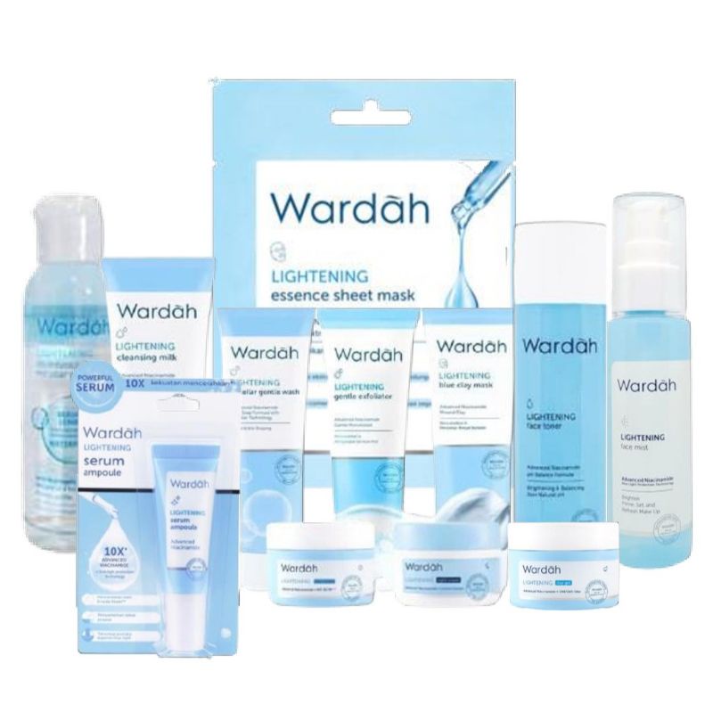 Wardah Lightening Series Whip Facial Foam Wash Day Night Cream Serum Ampoule Micellar Water Toner