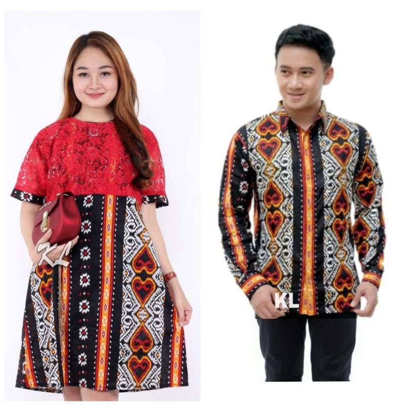 BATIK COUPLE DRESS BATIK BROKAT MAHADEWI