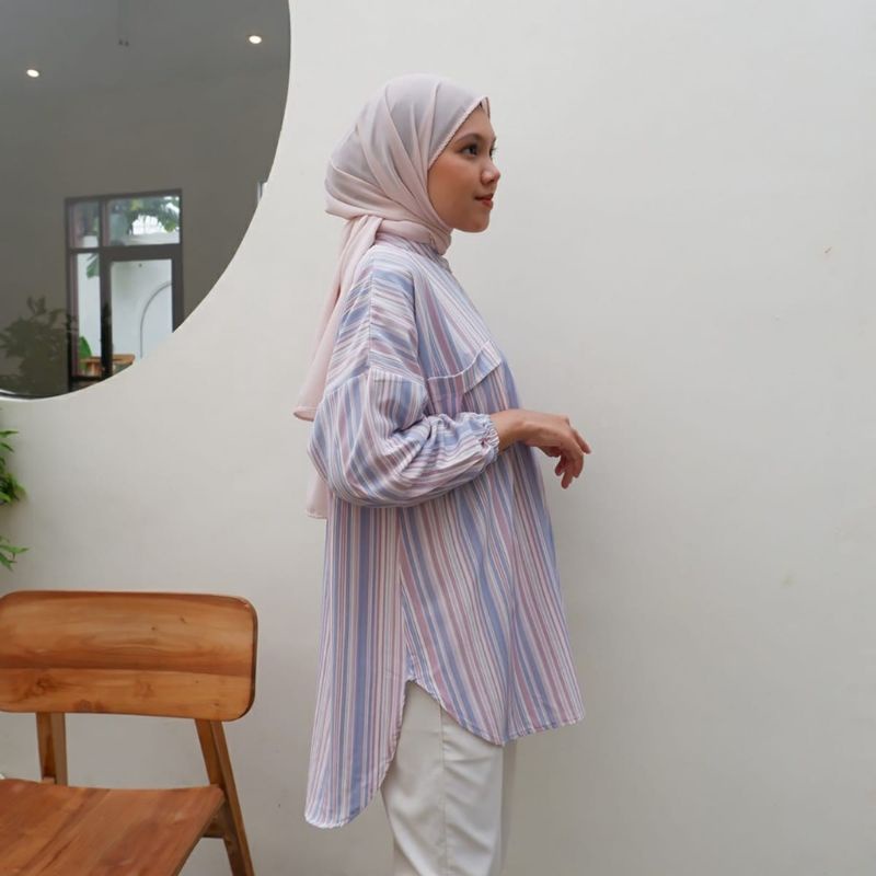 SIERRA STRIPE TUNIK BLOUSE OVERSIZE