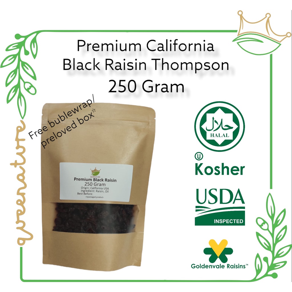 

California Black Raisin 250Gram / Kismis Hitam Pekat Premium USA