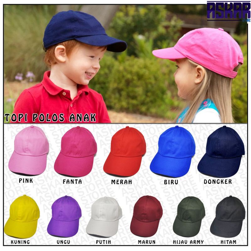 Topi Anak Polos/Topi Baseball polos 3-8 tahun