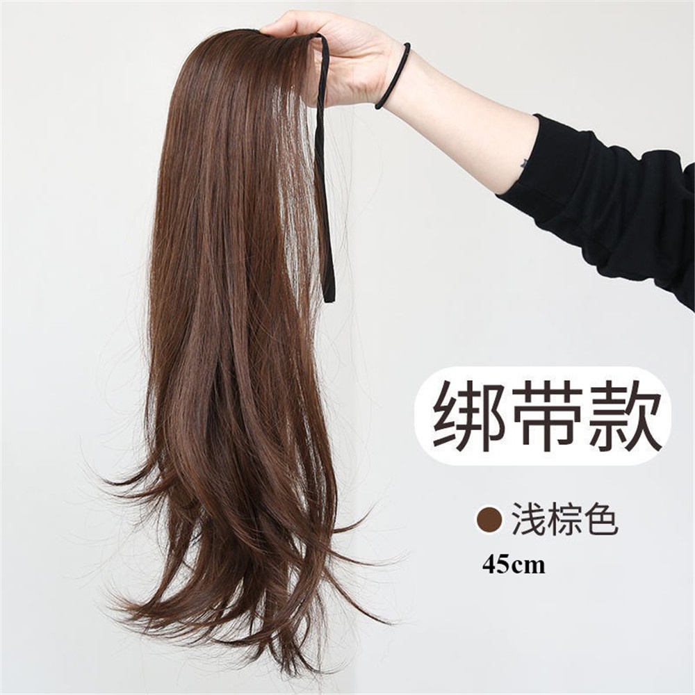 【COD Tangding】Wig Rambut Palsu Model Ponytail Keriting Panjang Natural Untuk Wanita