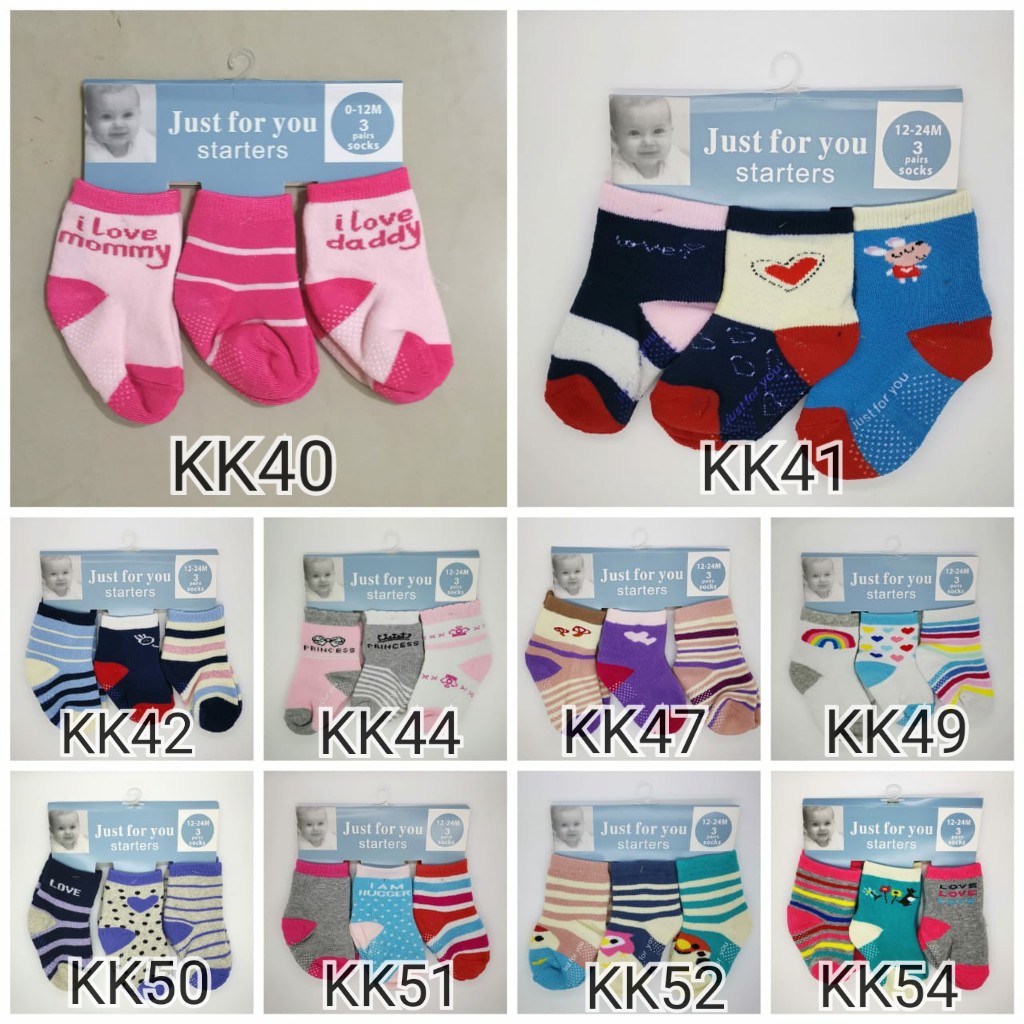 Kaos kaki bayi tebal 3in1 0-12bulan SNI isi 3pasang