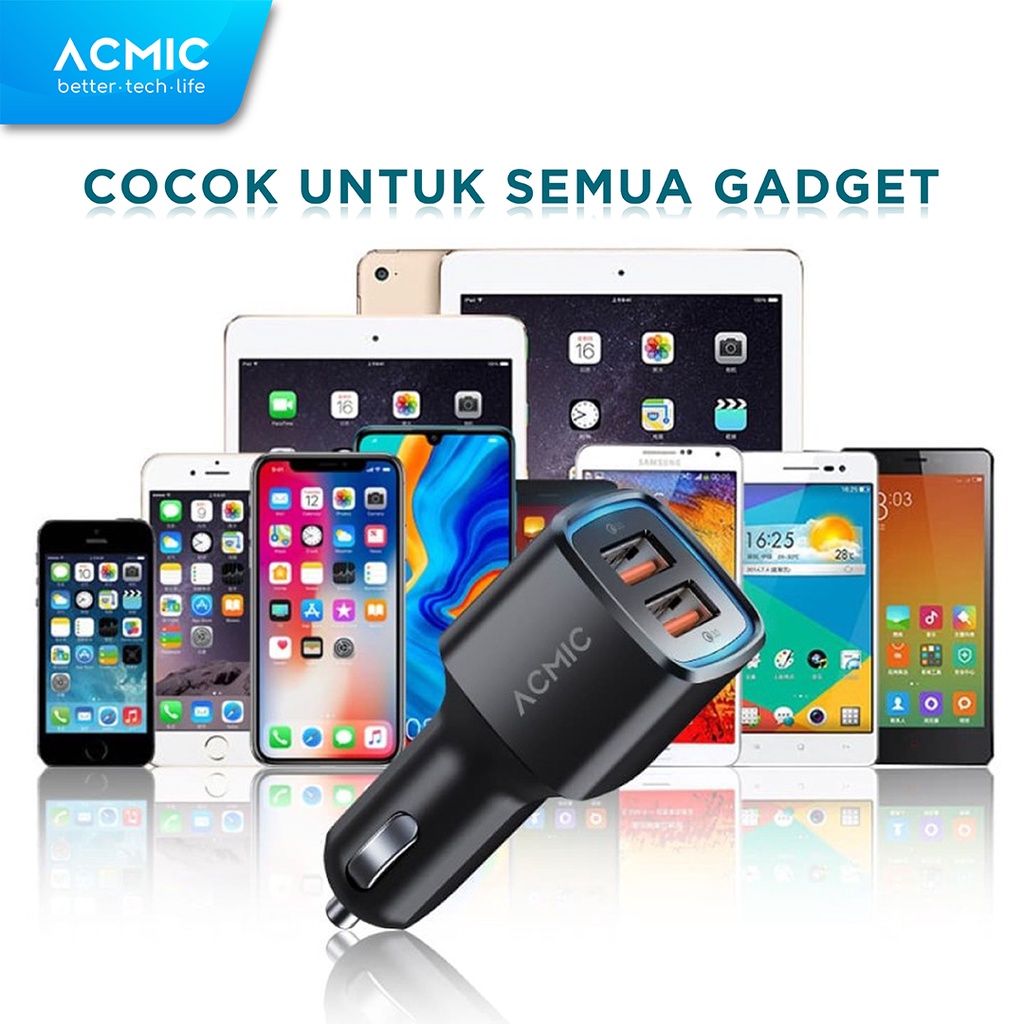 ACMIC CC02PRO Dual USB 36 Watt Car Charger Fast Charging