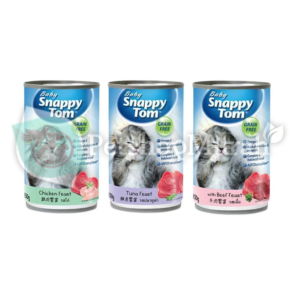 Makanan Kucing Kaleng 150gr Snappy Tom Baby Kitten 150 gram