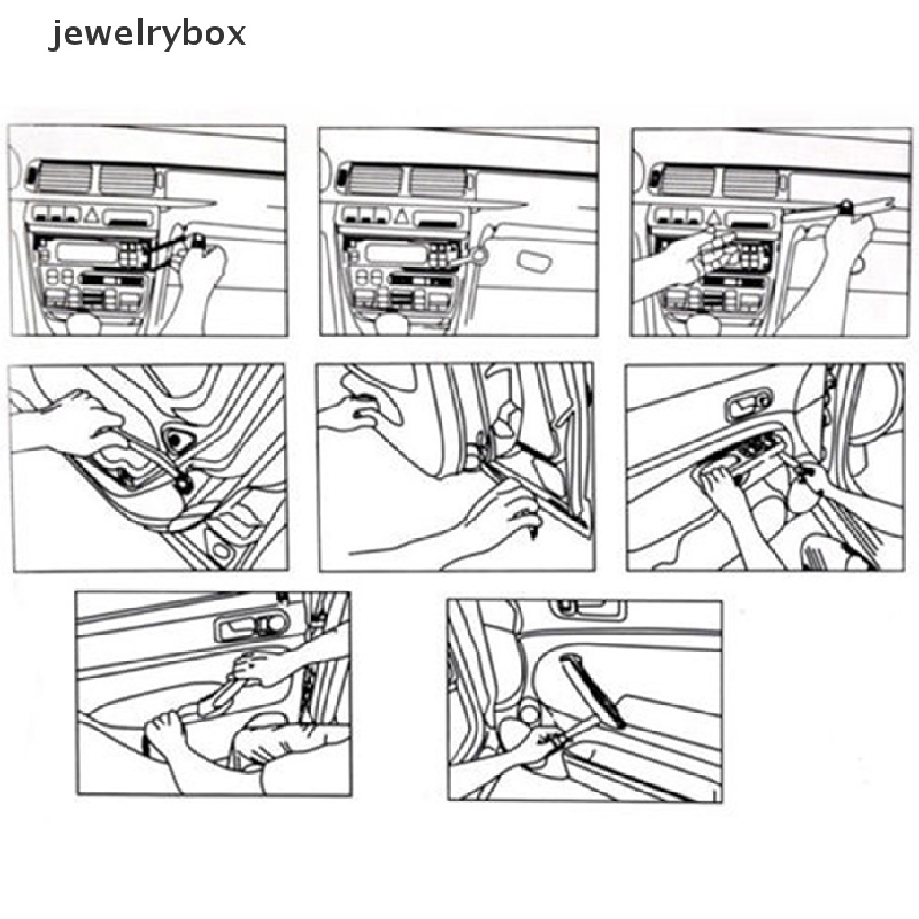 (Box) 4 Pcs Alat Pembuka Panel Pintu / Audio / Dashboard Mobil