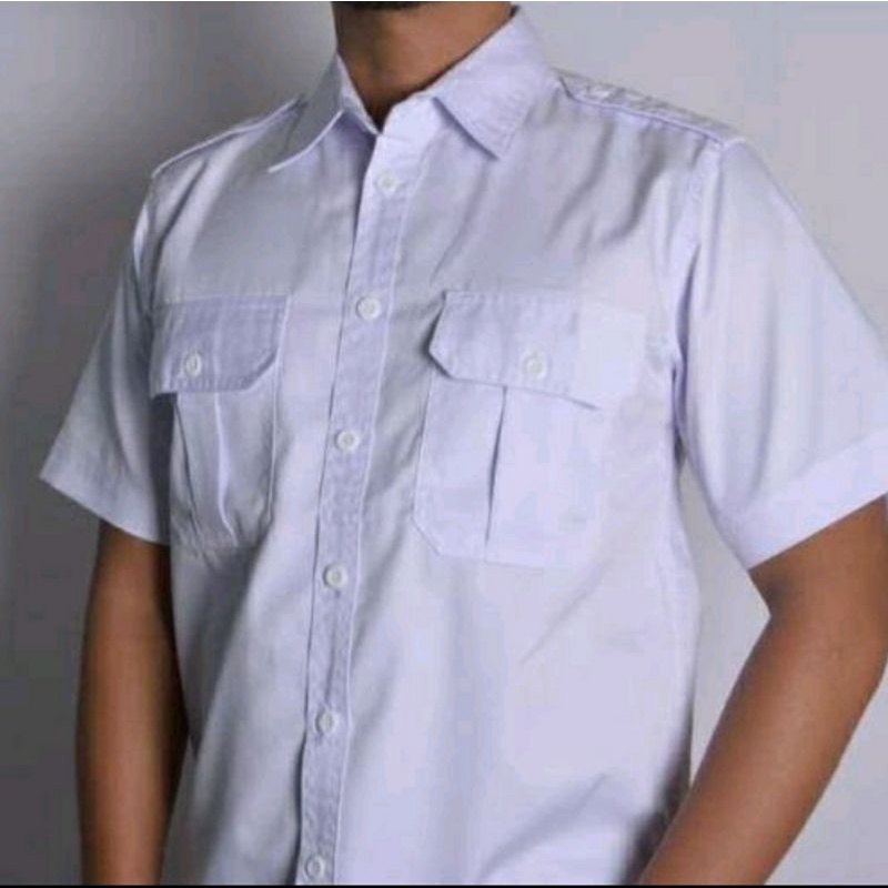 Hem baju PDH/PILOT/KERJA putih lengan panjang &amp; pendek