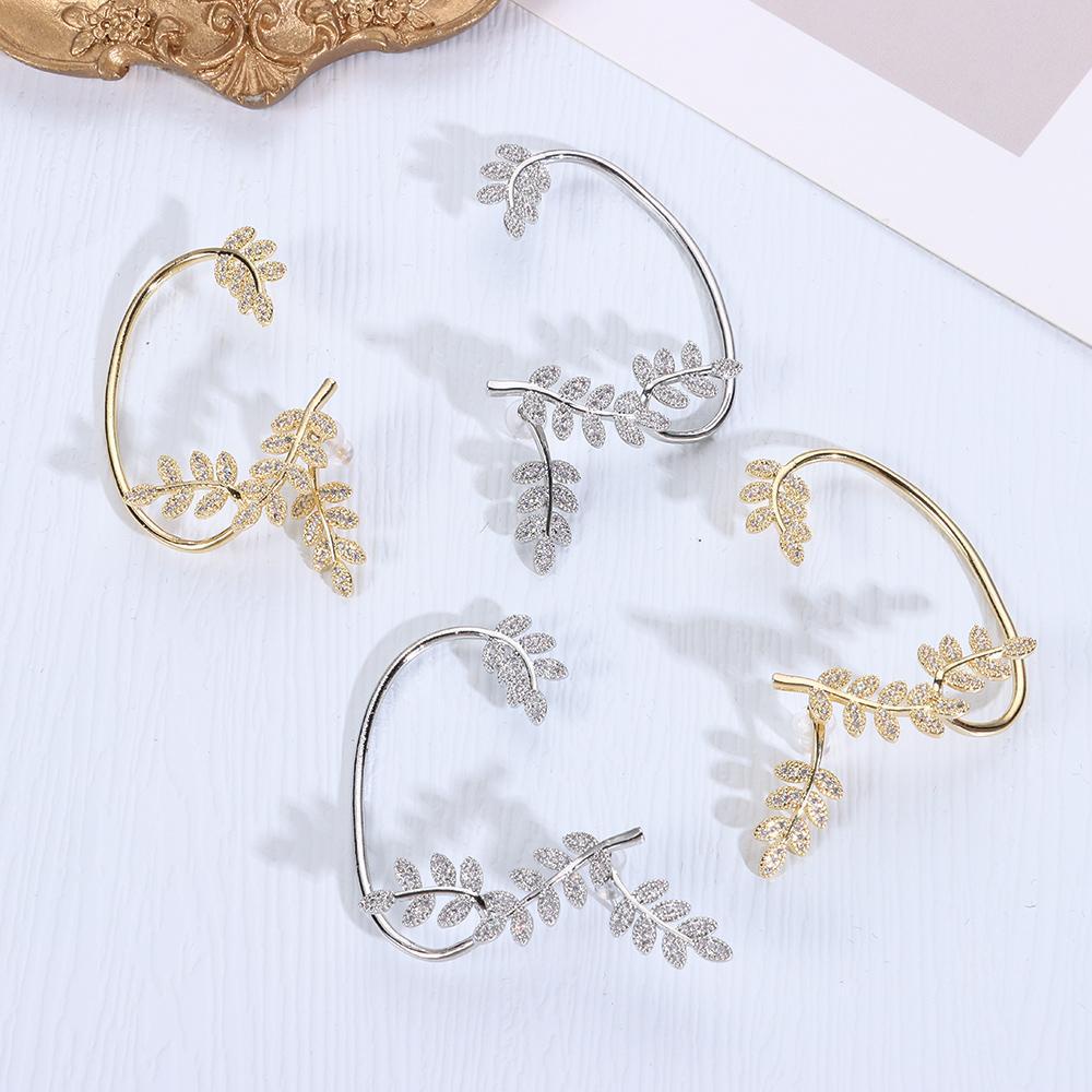 Lily Leaf Ear Wrap Perhiasan Baru Tanpa Tindik Anting Tragus