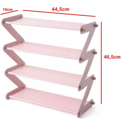 Rak Sepatu 4 Susun Shoe Rack Sandal Holder Mudah Bongkar Pasang Rak Sepatu Lipat Serbaguna Storage