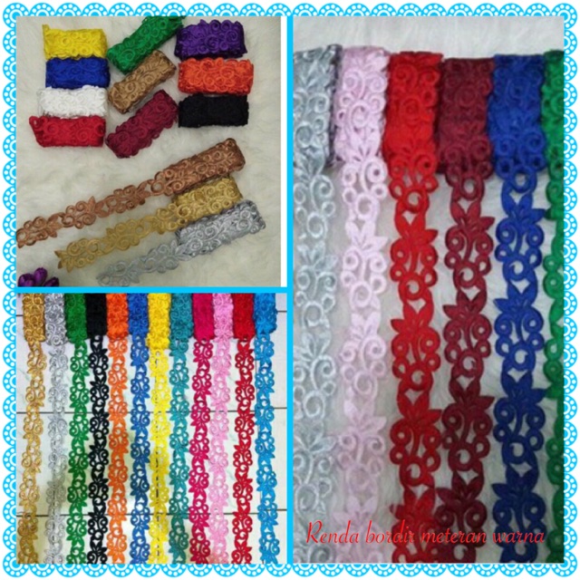 Renda bordir meteran warna